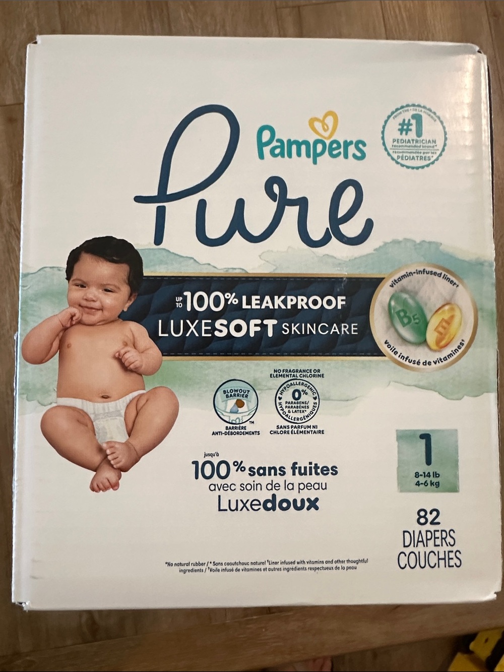 Pampers Pure Baby Diapers Size 1 -